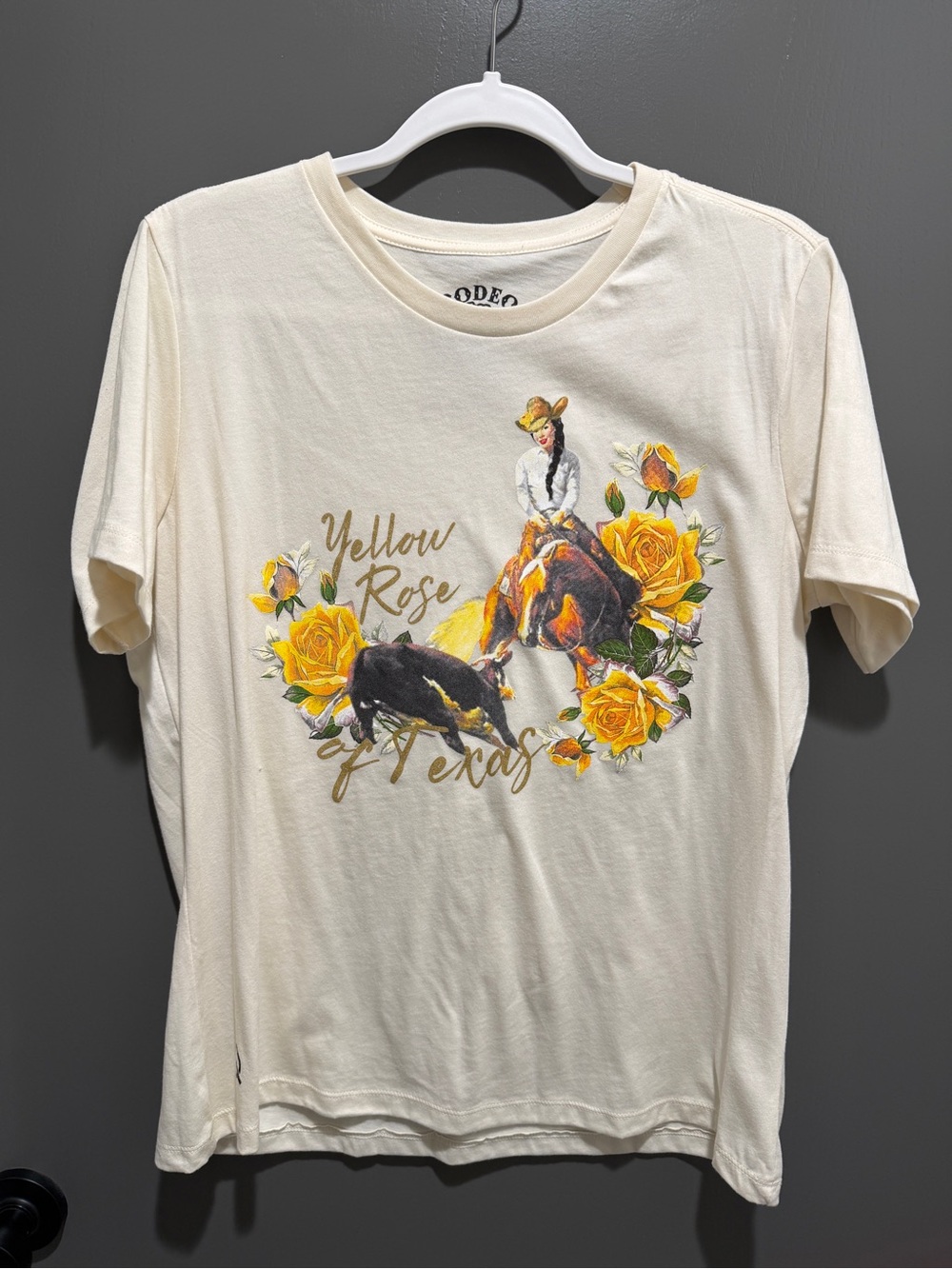 Rodeo Quincy Yellow Rose of Texas Graphic Tee - Cream